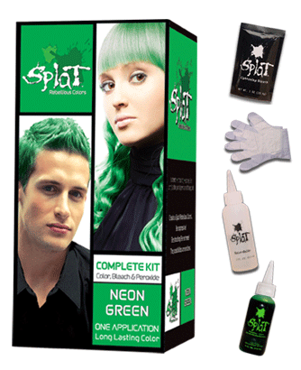 Splat Hair Color on Splat Rebellious Colors Neon Green Hair Coloring Kit   Hair Coloring